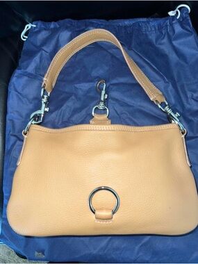 Miu Miu Beige Leather Shoulder Bag with Silver Ring